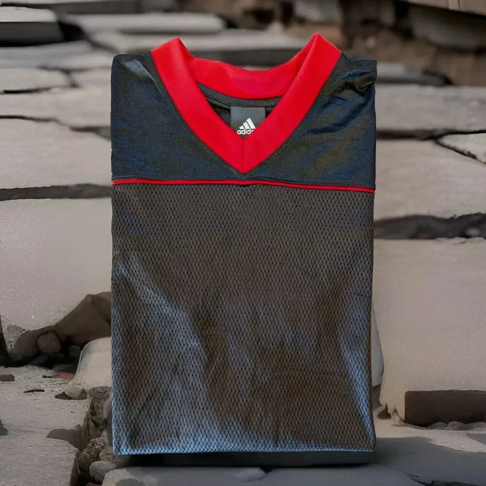 Adidas Football Jersey Black/Red Men's Size 2XL